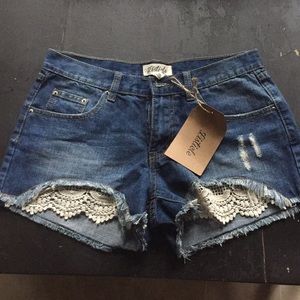 Brand new with tags - lace trim shorts